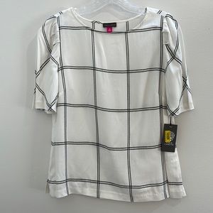 Vince Camuto XS plaid blouse